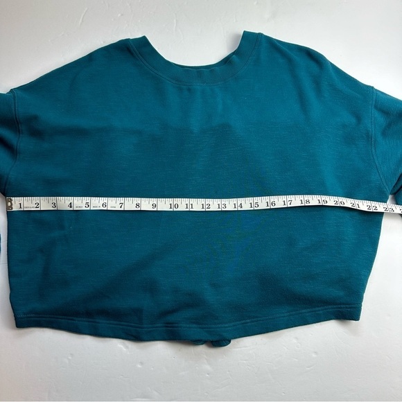 Fabletics Tie Back Sweatshirt Women's size med Blue Fleece Adjustable FLAWED - Picture 3 of 8